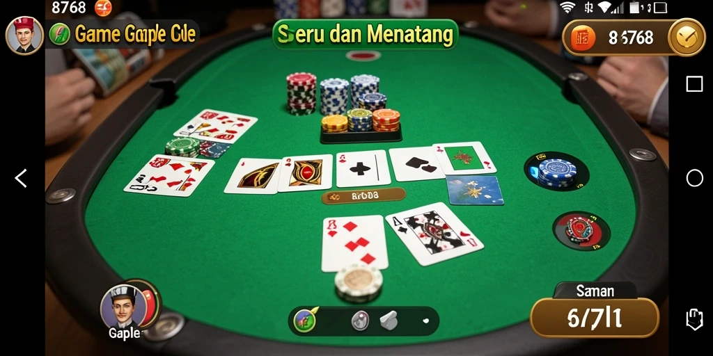 Tampilan gameplay seru dari game Gaple 8768.