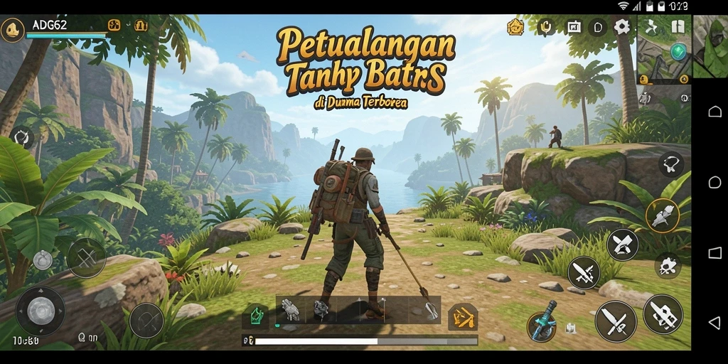 Screenshot utama ADG62 menampilkan eksplorasi dunia terbuka yang menakjubkan.