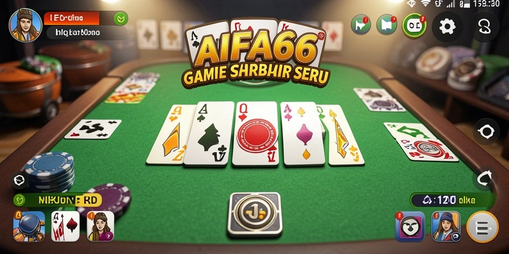 Tampilan gameplay seru dalam AIFA66 yang menggambarkan permainan Gaple.