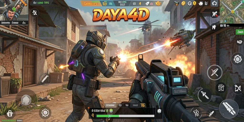Screenshot utama DAYA4D menampilkan intensitas pertempuran TPS yang mendebarkan.