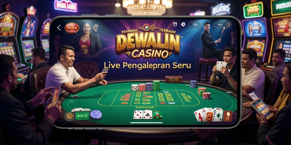 Screenshot <strong>DEWALIN</strong> menampilkan dealer langsung dalam permainan kasino.