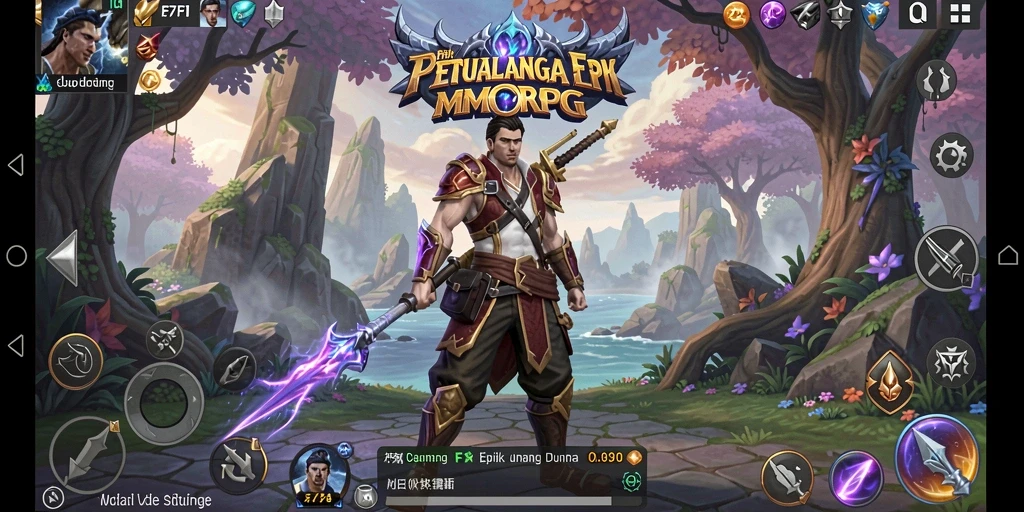 Gambaran gameplay F7F7 yang penuh aksi dan petualangan MMORPG.