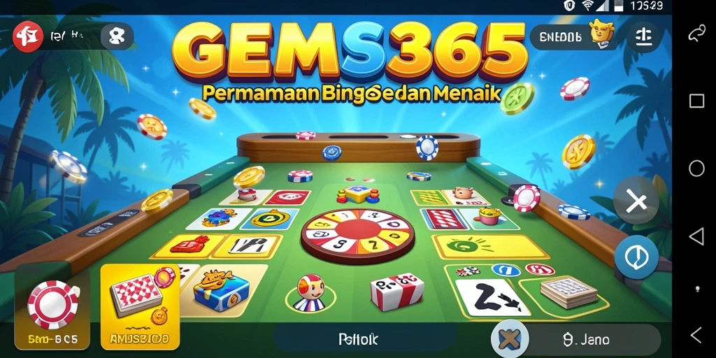 Tangkapan layar gameplay GEMS365 dengan suasana permainan Bingo yang menarik.