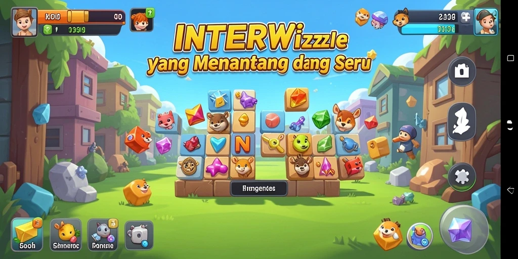 Tampilan gameplay yang menantang dan penuh warna di INTERWIN.