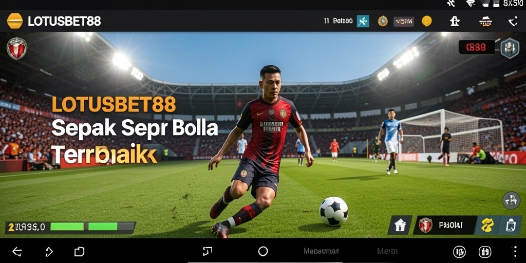 Tampilan screenshot LOTUSBET88 saat permainan sepak bola yang seru.