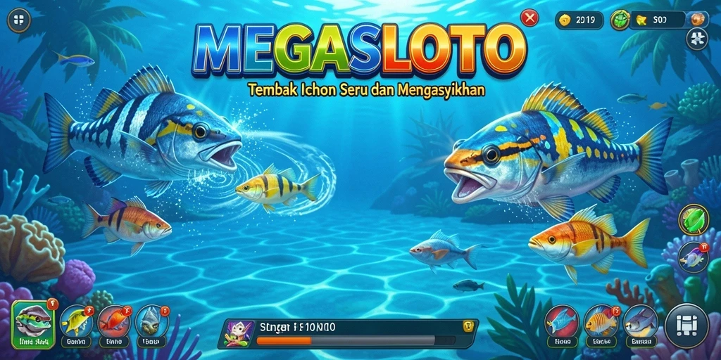 Tampilan gameplay seru dalam MEGASLOTO dengan aksi tembak ikan.