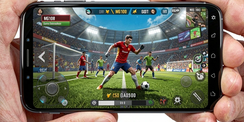 Tampilan utama gameplay MG108 dengan aksi olahraga yang seru.
