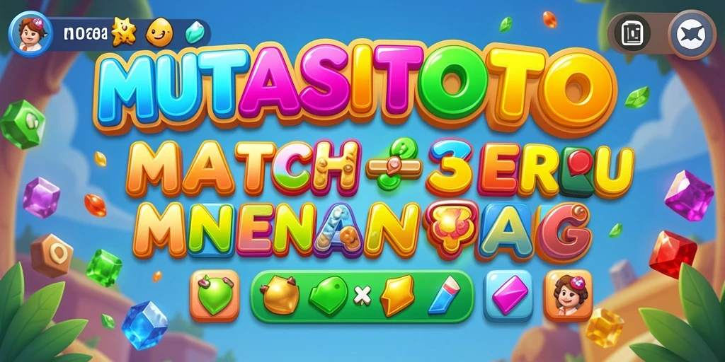 Tampilan gameplay seru di MUTASITOTO dengan objek warna-warni.