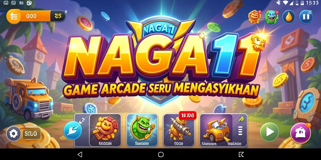 Tangkapan layar utama NAGA11 menampilkan gameplay Arcade yang seru dan menantang.