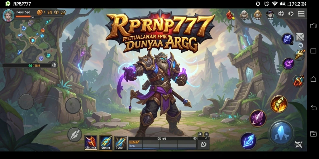 Screenshot RPRP777 menunjukkan aksi pertempuran mendebarkan dengan monster besar.