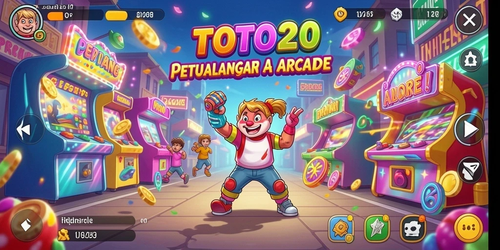 Screenshot gameplay TOTO20 menampilkan aksi seru di dunia Arcade.